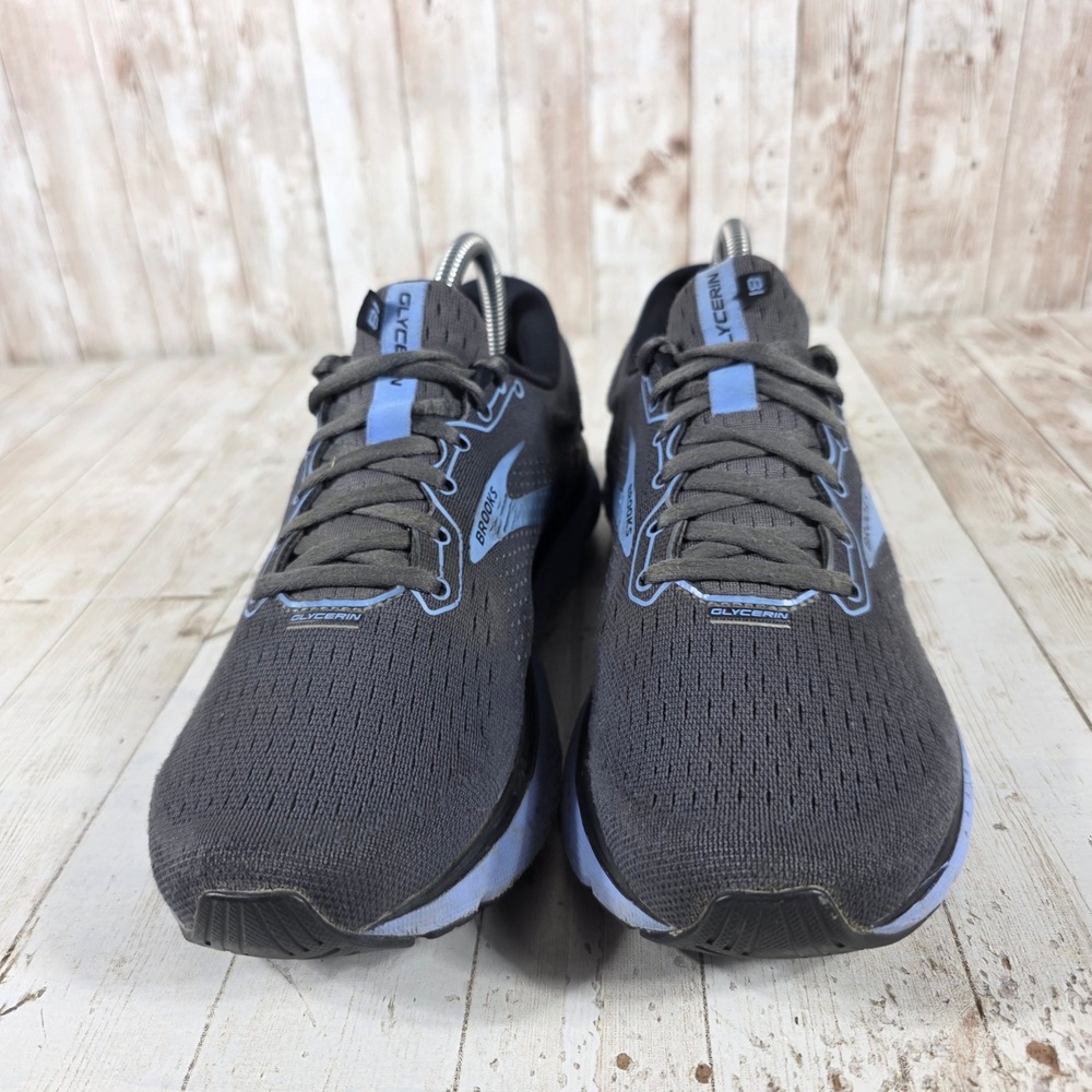 Brooks Glycerin 18 Womens 9 Running Shoes Grey Blue 1203171B050 Max Cushion - Picture 2 of 8